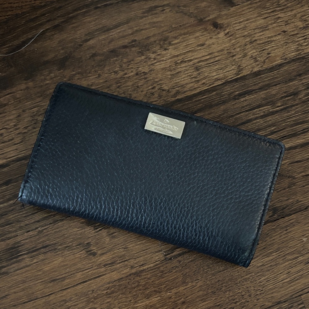 Kate Spade Black Leather Wallet with Gold Accents